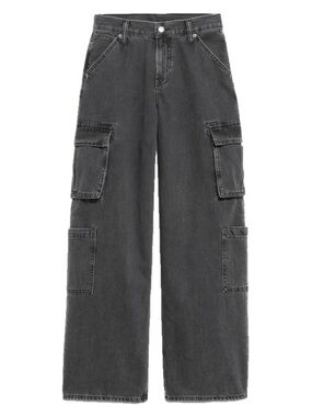 Old Navy Black Baggy Wide Leg Cargo Jeans